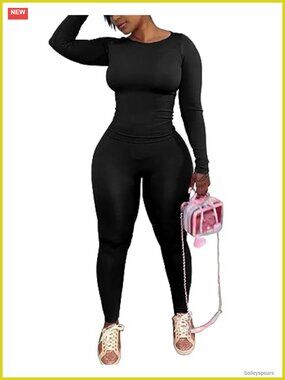 Women's 2 Piece Outfit Long Sleeve Top Jogger Pants Workout Set Stretch